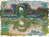 Claude Monet (Oil on Paper Painting ) in the style of