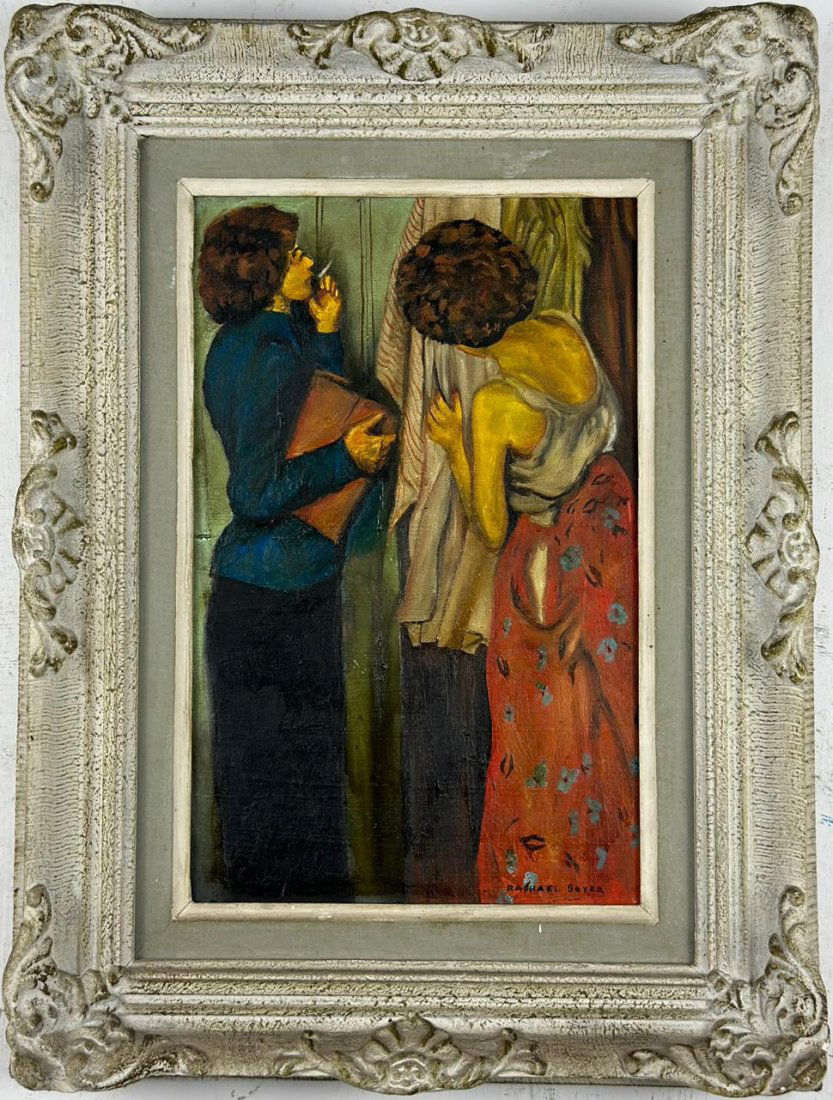 Raphael Soyer (Oil on Wood Painting) in the style of (1 of 5)