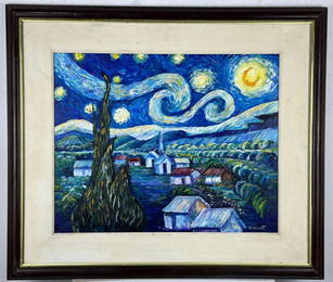 Vincent van Gogh Dutch (Oil on Wood painting) Style Of