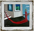 Gertrude Abercrombie American (Oil on wood Painting) in the style of