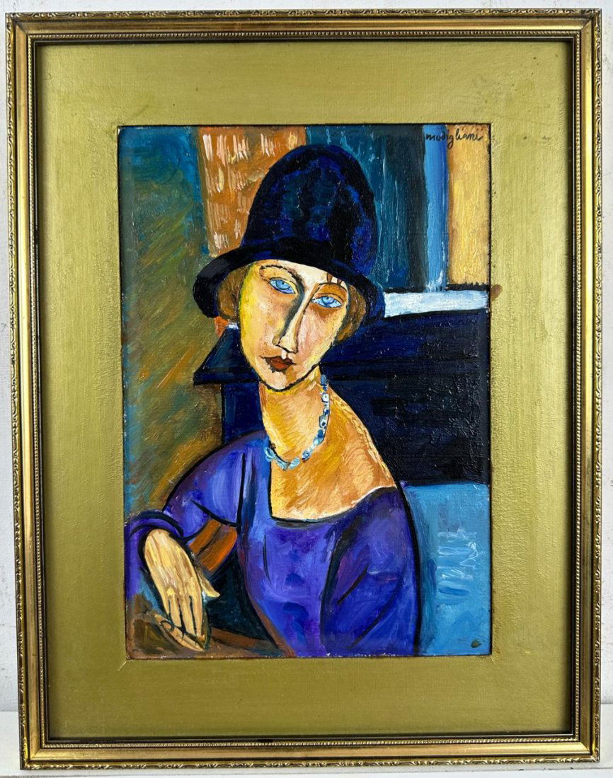 Amedeo Modigliani (Oil on Masonite painting) Style Of (1 of 4)
