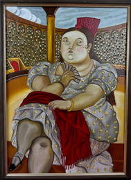 Fernando Botero (Oil on wood Painting ) in the style of