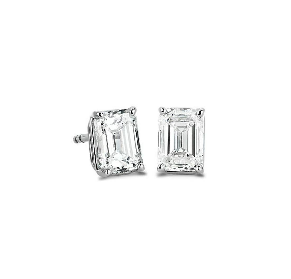 2 ctw Certified Diamond Earrings - 14k White Gold (1 of 4)