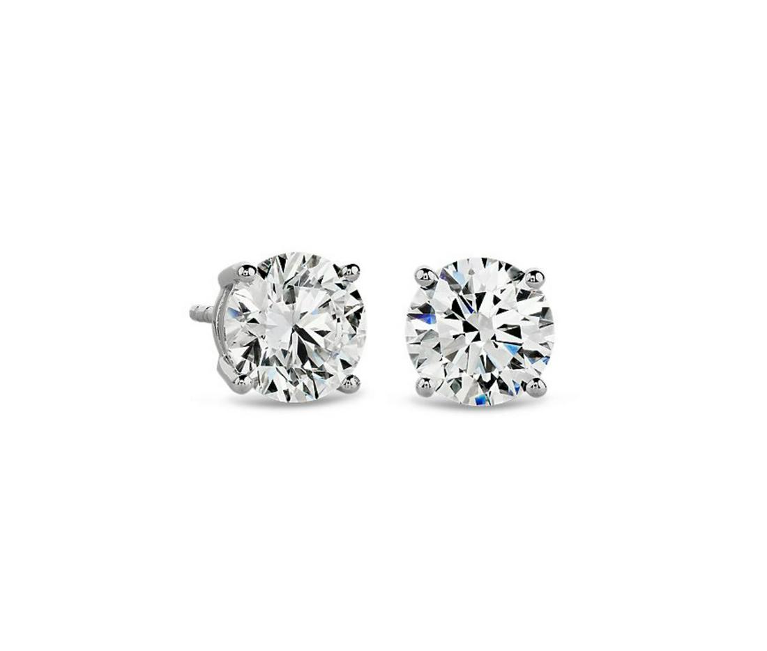 1 ctw Certified Diamond Earrings - 14k White Gold (1 of 4)
