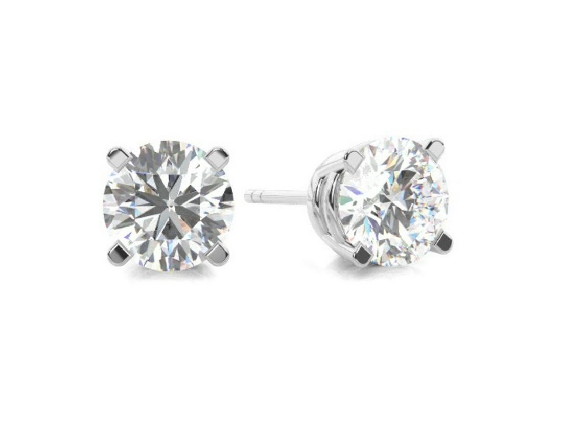 3 ctw Certified Diamond Earrings - 14k White Gold (1 of 4)