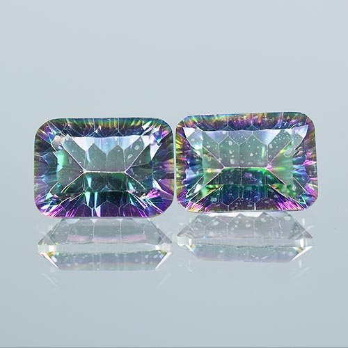 Beautiful Pair Natural Gemstones Mystic Topaz 14.69 cts Rainbow color (1 of 6)