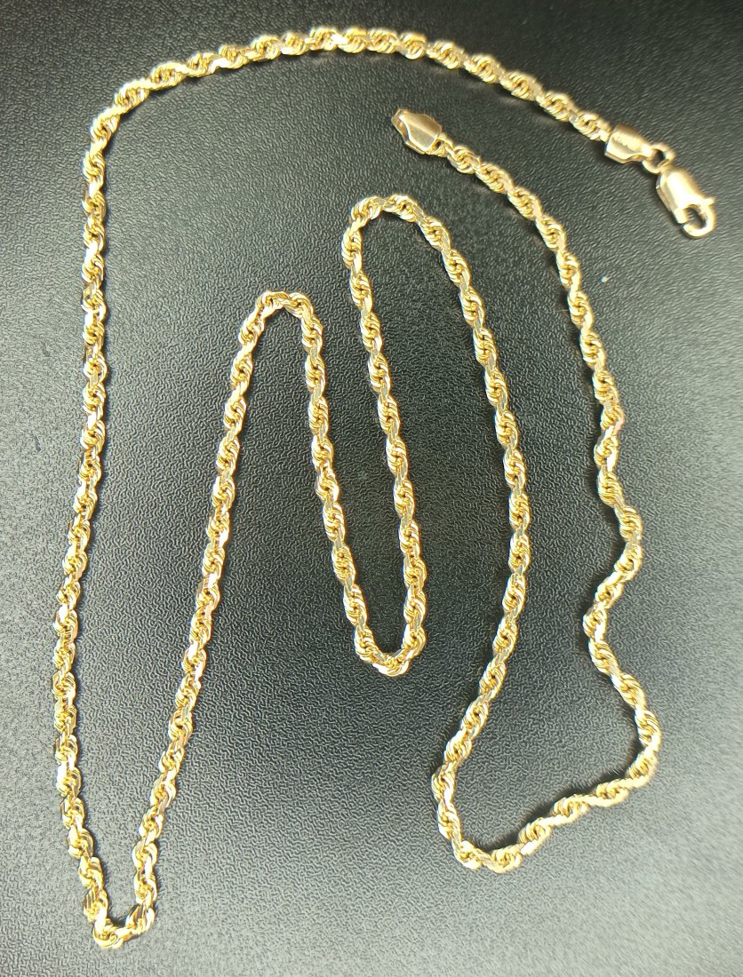 14k Yellow Gold 22 Inch Rope Necklace (1 of 2)