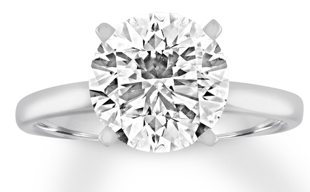 4.05 ct. Hearts & Arrows Round Diamond Solitaire Ring 14k W/G (1 of 3)