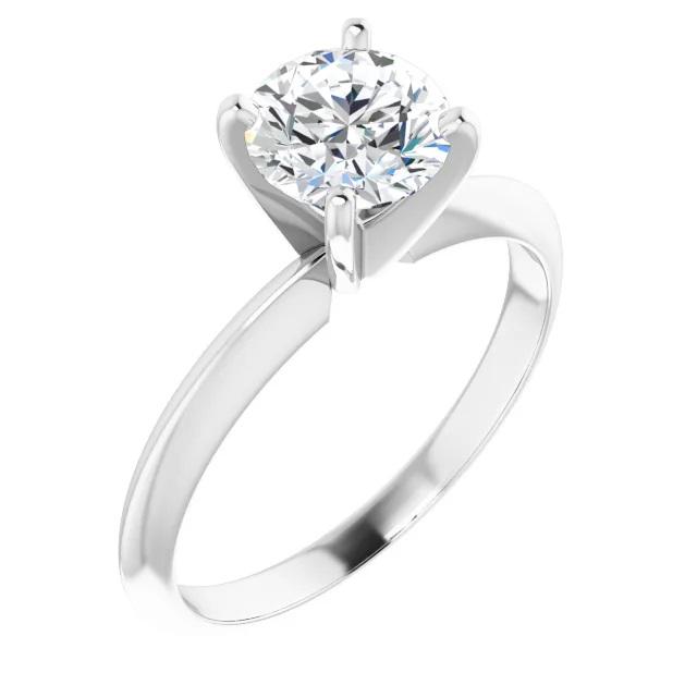 0.75 ct. Round Natural Diamond Solitaire Engagement Ring Platinum (1 of 3)