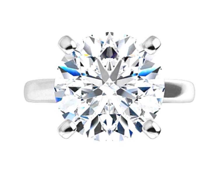 3.11 ct. Hearts & Arrows Natural Round Diamond Solitaire Ring 14k (1 of 4)