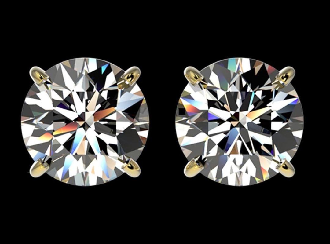 2.07 ct. Natural Round Diamond Stud Earrings 10K Y/G (1 of 3)