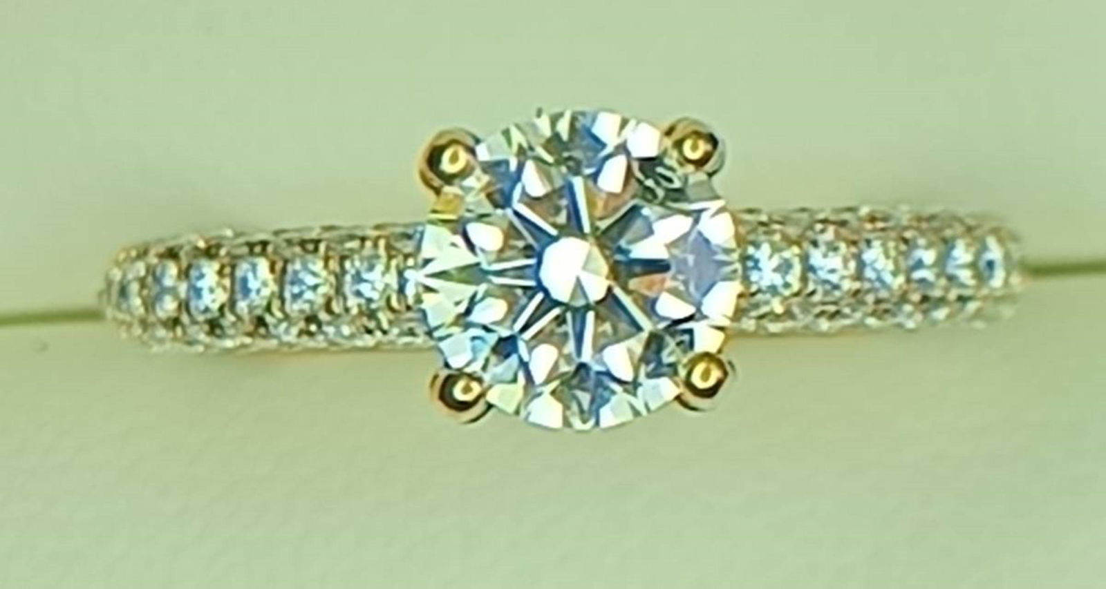 GIA Natural (VVS1) 1.85 ct. Round Diamond Ring 14K Y/G (1 of 5)