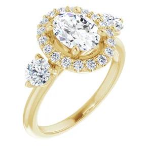 GIA 1.46 ct. Natural Oval Diamond Engagement Ring 18K Y/G (1 of 3)