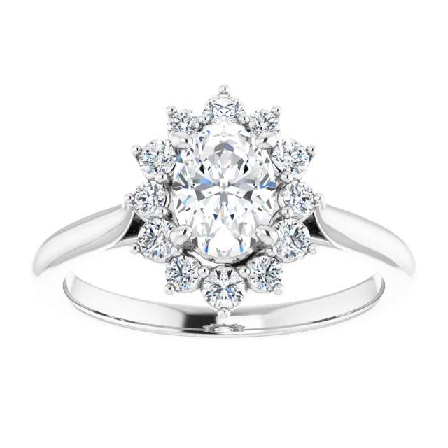 1.96 ct. Natural Oval Diamond Bridal Ring 14K W/G (1 of 3)