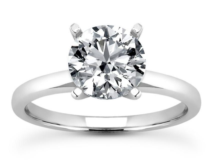 GIA 1.28 ct. Natural Round Diamond Solitaire Ring 14K W/G (1 of 2)