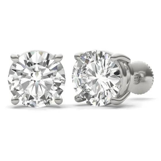 2.00 ct. Natural Round Diamond Stud Earrings 14K W/G (1 of 4)
