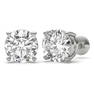 GIA 2.04 ct. Natural Round Diamond Stud Earrings 14K W/G