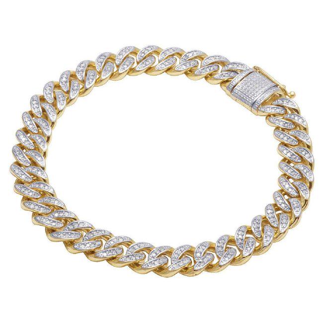 5.00 ct. Natural Diamond Cuban Link Bracelet 10K (1 of 1)