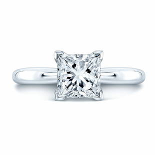 3.25 ct. Natural Diamond Princess Cut Solitaire In Platinum: 3.25 ct. Natural Princess Diamond Solitaire Ring set in solid Platinum 4.72 Grams. Current Size 7.0 Can be resized before shipping upon request. Diamond Clarity: VS-2 / SI-1 Color F - G. Treatment: No