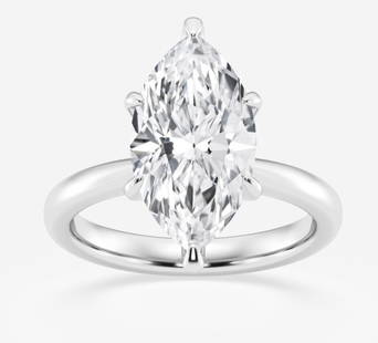 4.54 ct. Natural Diamond Marquise Solitaire Ring in 18K White Gold: 4.54 ct. Natural Marquise Diamond Solitaire Ring set in solid 18k White Gold 4.16 Grams. Current Size 7.0 Can be resized before shipping upon request. Diamond Clarity SI/I Color D - E Colorless. Treat