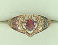 1 00 ct. Garnet & Gold leaf Ring in 10k Yellow Gold