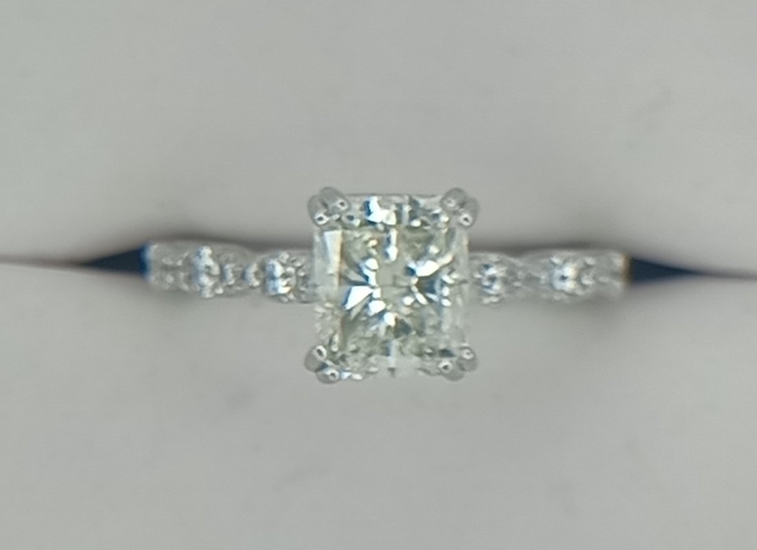 GIA 1.91 ct. TACORI RADIANT DIAMOND WEDDING RING 18K WHITE GOLD (1 of 4)