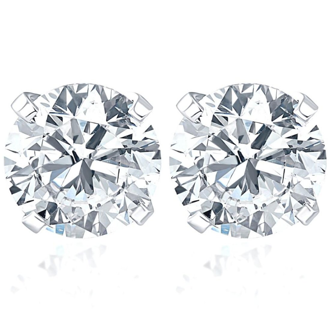 4.00 ct. Round Diamond Stud Earrings in 14k White Gold (1 of 2)