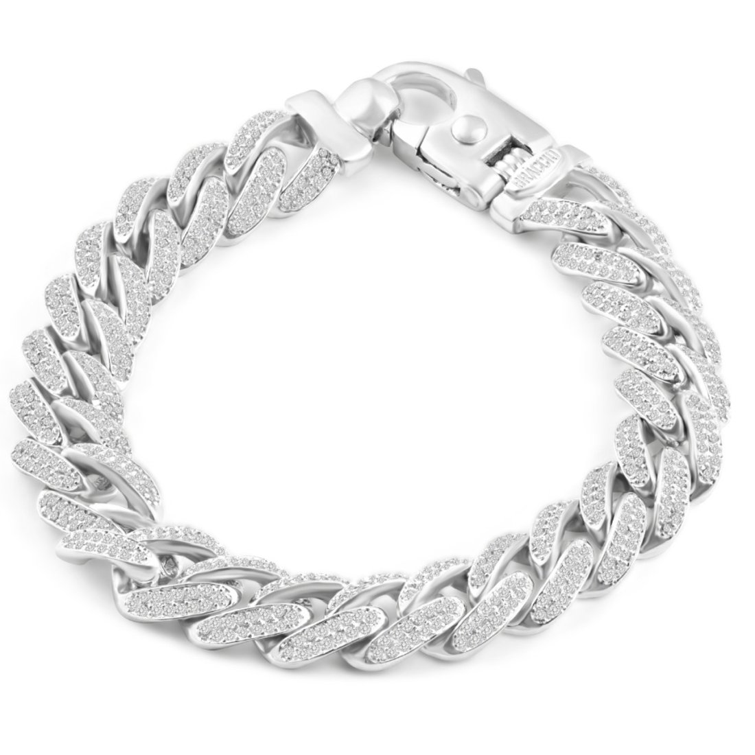 6.50 ct. Men's Diamond Cuban Bracelet 14k White Gold (80 grams) 12.5mm 8.5" (F-G, VS) (1 of 3)