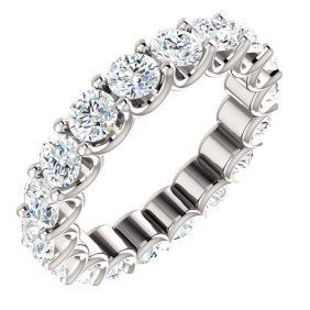 3.50 ct. Diamond Eternity Ring U Prong 14k White Gold Wedding Band (I-J, SI) (1 of 3)