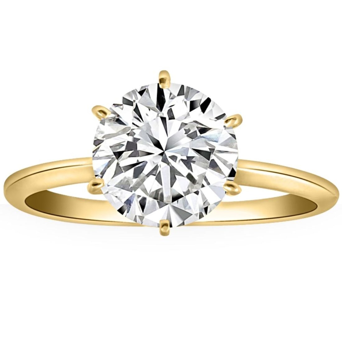 2.50 ct. Lab Grown  Round Diamond Solitaire Ring in 14k Yellow Gold (G-H, VS) (1 of 1)