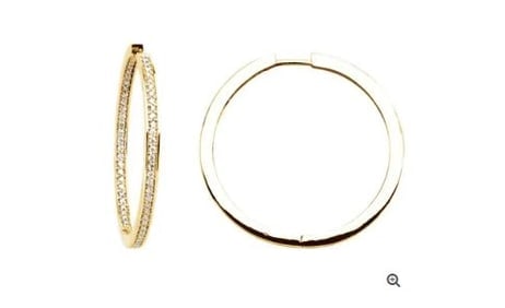 0.63 ct. Natural Round Diamond Hoop Earrings in 14K Yellow Gold (1 of 2)