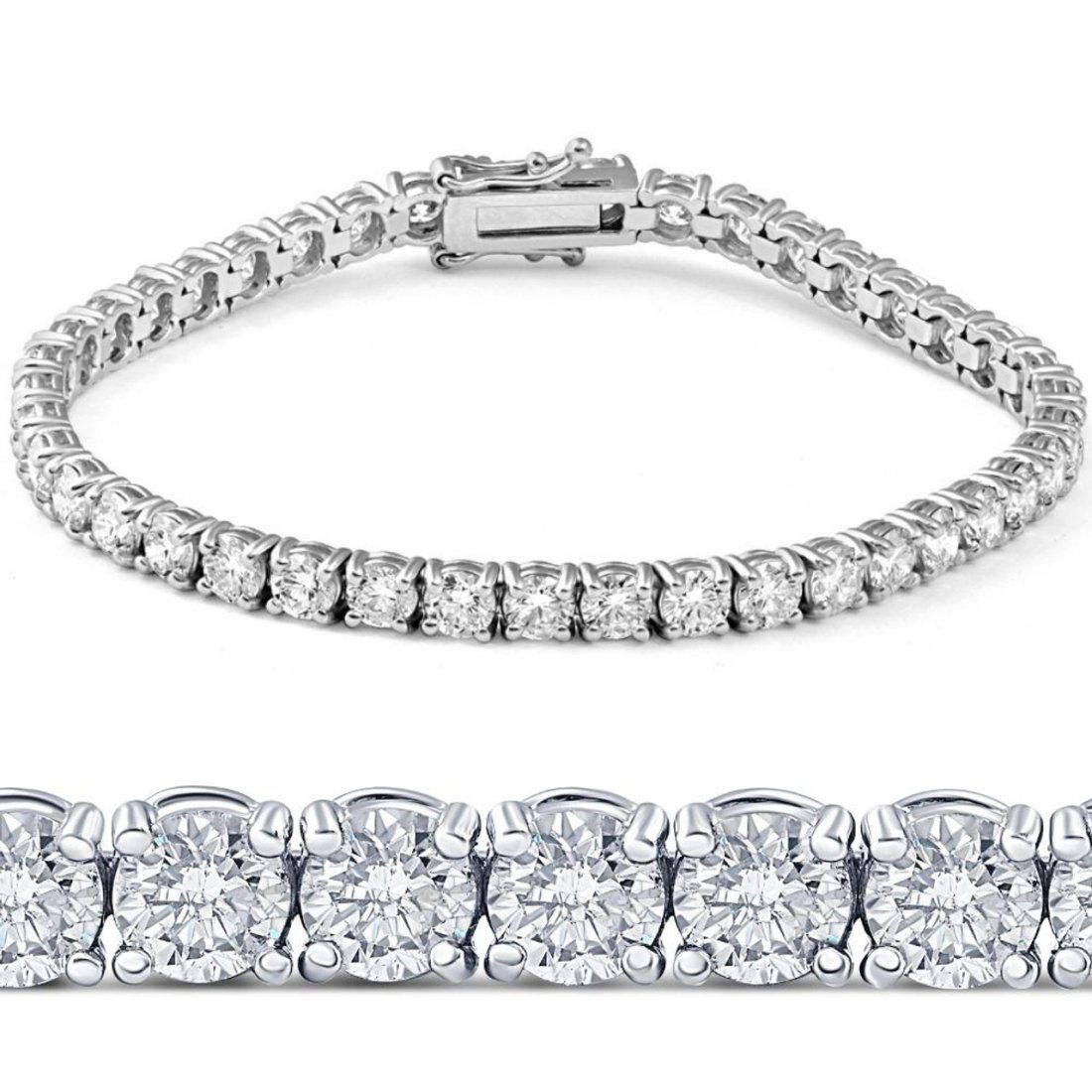 11.00 ct. Lab-Created Diamond Tennis Bracelet in 14K White Gold (1 of 2)