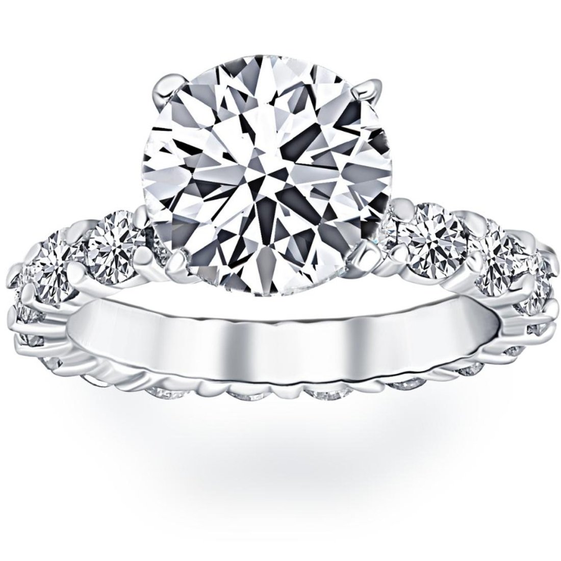 5.50 ct. Round Diamond Eternity Engagement Ring In 14k White Gold (1 of 4)