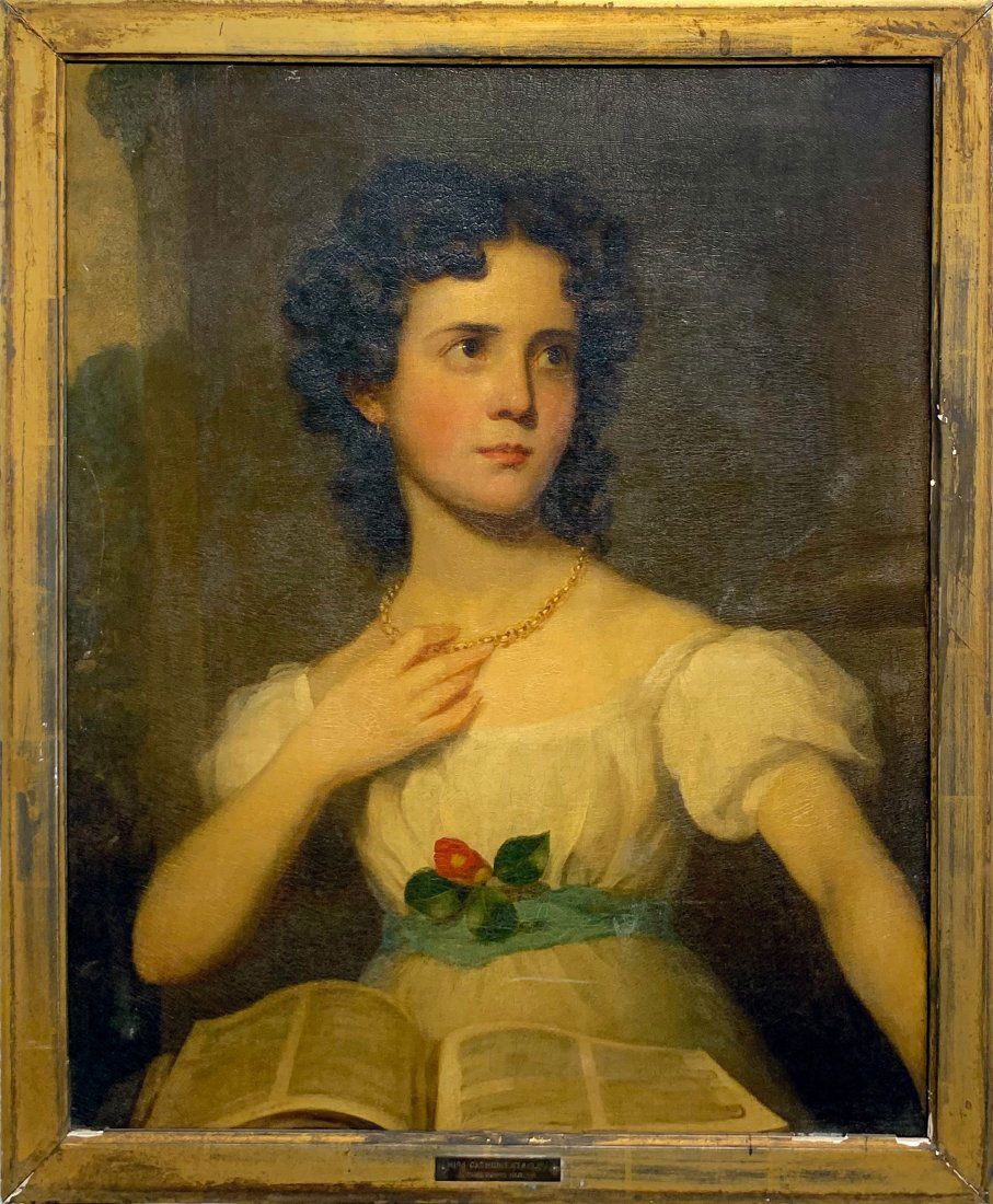 Vintage Original Oil on Canvas Miss Catherine Stanley by George Henry Harlow (1 of 3)