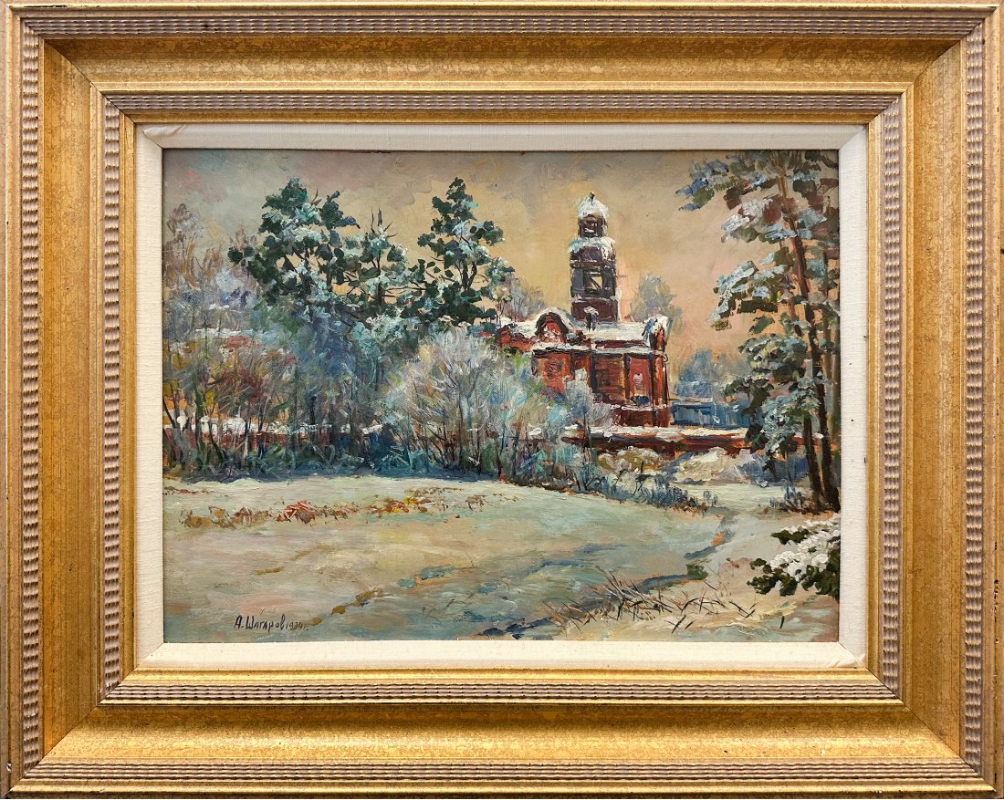 Original Oil on board winter Scenery: Signed original oil on board. Custom Framed Approximate frame size 18 x 22