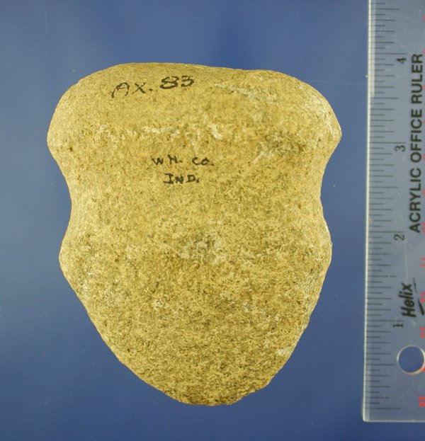 3 5/8" Full Grooved Axe found in White Co, IN. - 2