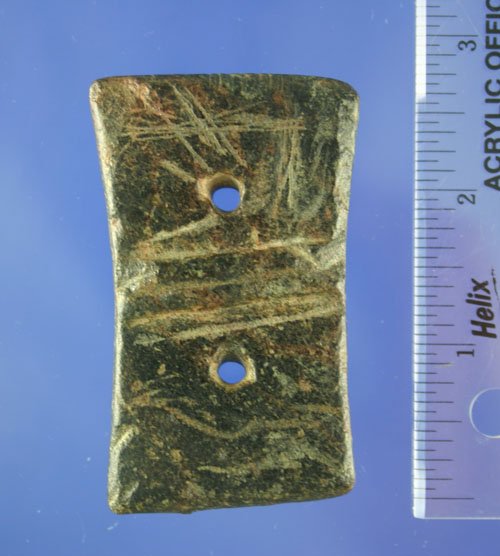 Exceptional 2 3/4" Steatite Gorget w/tallys AACA - 2