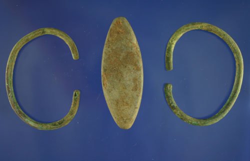 Set of 2 Bracelets and one undrilled gorget Ohio
