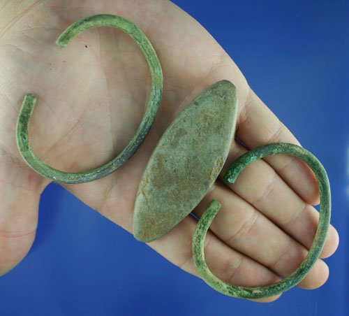Set of 2 Bracelets and one undrilled gorget Ohio - 4