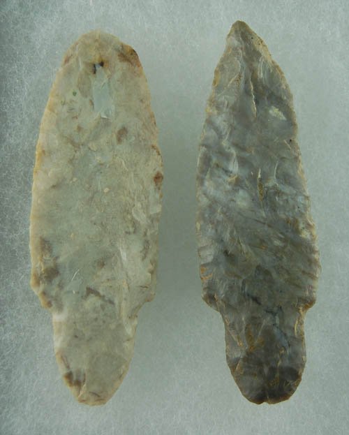 Pair of Adena found in OH. 3 1/4". Lar Hothem Coll
