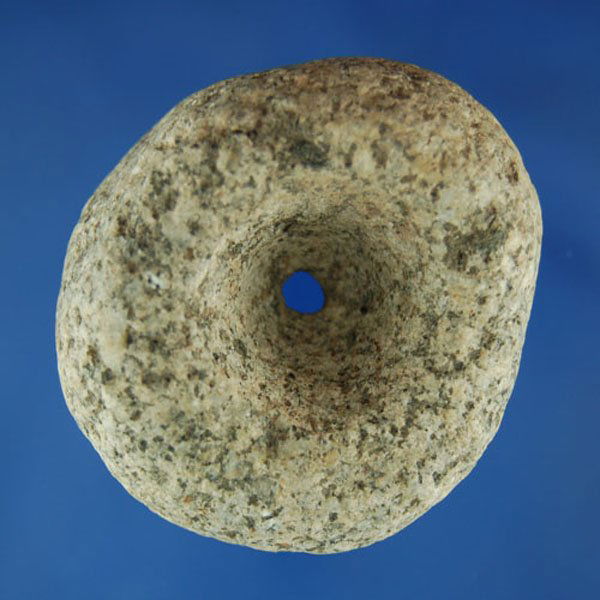 Drilled Discoidal or stoned bead found in Saganaw c: Drilled Discoidal or stoned bead found in Saganaw county MI.