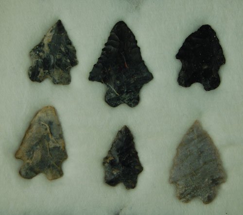 Set of 6 Ohio Bifurcated points. Lar Hothem Collec: Set of 6 Ohio Bifurcated points. Lar Hothem Collection.