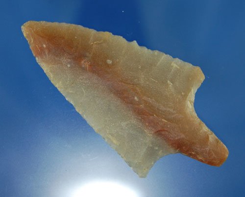 Exceptional 3" Novaculite Gary point. Ex John Dick: Exceptional 3" Novaculite Gary point. Ex John Dickerson, Dickey and Jackson COA.