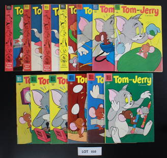 More DELL TOM and JERRY Comics Group of 13: This lot contains 13 comics total. Includes the following: Tom and Jerry #112, 113 (2), 122, 123, 128, 131, 138, 139 (2), 140, 141, 142. Lot is considered to be in LOW-MID grade condition.