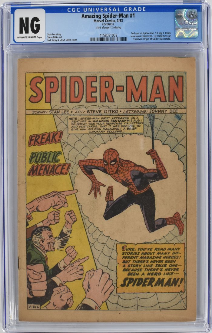 Amazing Spider-Man #1 CGC NG (Coverless) 1963 (1 of 2)