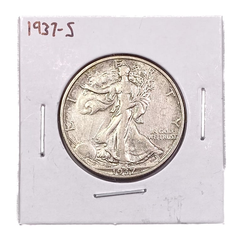 1937-S Walking Half Dollar ABOUT UNC: 1937-S Walking Half Dollar ABOUT UNC
