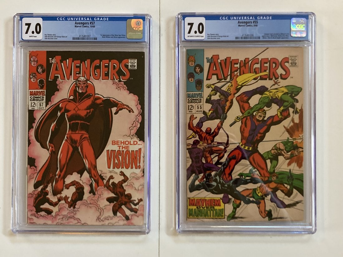 Avengers issues 55 & 57, both CGC 7.0 (1 of 2)