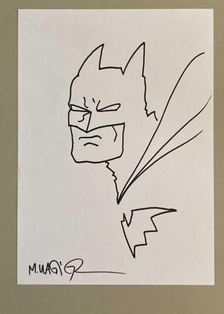 Matt Wagner Batman head sketch: Batman head sketch drawn by Matt Wagner, simple but clearly in Matt's wonderful style...this was drawn circa 2009/2010