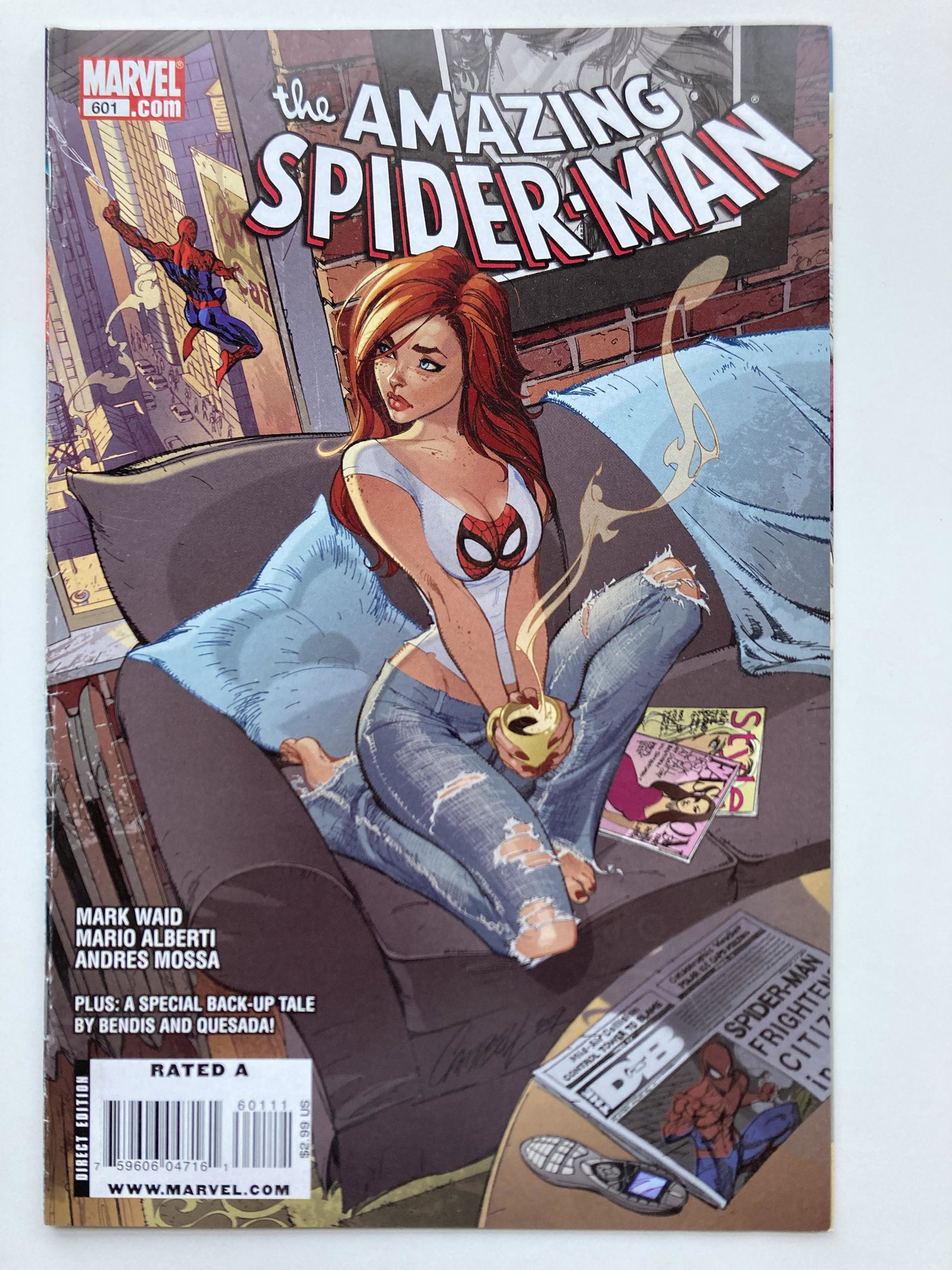 SPIDER-MAN 601: SPIDER-MAN 601, controversial SPIDER-MAN cover drawn by J Scott Campbell