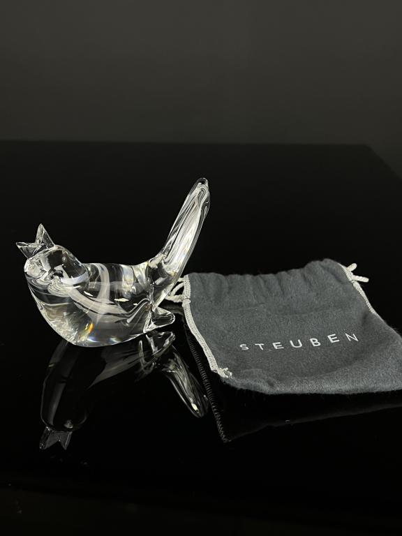 Signed Steuben Glass Bird w/ Bag (1 of 3)